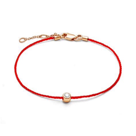 red line bracelet - red string bracelet with diamond.